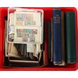 Property of a lady - stamps - World: A range in a crate including two boxes with stamps on