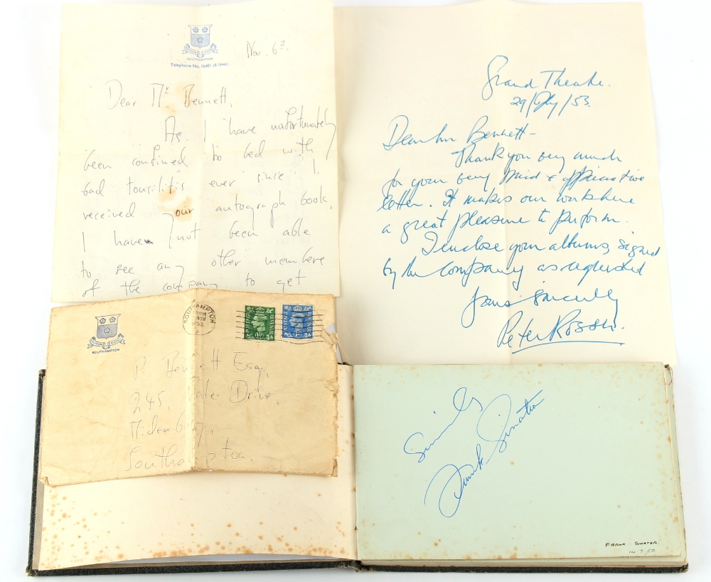 Property of a lady - an autograph album containing various signatures including Frank Sinatra,