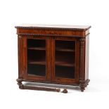 Property of a deceased estate - a Victorian figured walnut glazed two-door side cabinet,