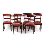 Property of a deceased estate - a matched set of six William IV mahogany bar-back dining chairs (6).