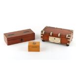 Property of a deceased estate - a 19th century ivory mounted plane wood box, with applied plaque