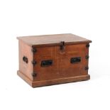 Property of a deceased estate - a late 19th / early 20th century oak silver chest, 34.25ins. (