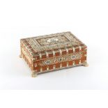 Property of a lady - a late 19th / early 20th century Indian ivory decorated sandalwood sewing or