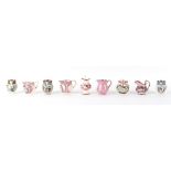 A vast private collection of ceramic jugs - nine small 19th century lustre jugs including three with