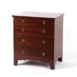 Property of a deceased estate - a small 19th century mahogany chest of four graduated drawers,