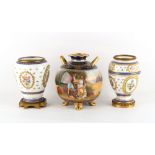 Property of a lady - two matching late 19th / early 20th century ormolu mounted Sevres style