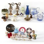 A quantity of assorted ceramics, etc., including a large blue & white jug, 12.2ins. (31cms.) high (a