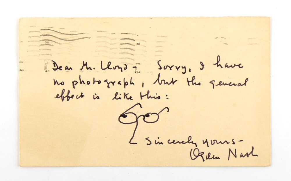 Property of a lady - NASH, Ogden (American poet, 1902-1971) - autograph - an amusing black ink