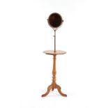 Property of a lady - a Victorian beechwood & brass shaving stand, with tripod base.