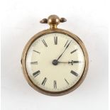 The Henry & Tricia Byrom Collection - a George III base metal cased pocket watch, case & movement