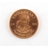 Property of a deceased estate - gold coin - a 1983 gold krugerrand.