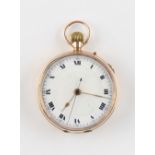 The Henry & Tricia Byrom Collection - a 9ct gold cased open faced pocket watch, with centre