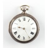 The Henry & Tricia Byrom Collection - a George IV silver pair cased pocket watch, the fusee verge