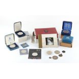 Property of a deceased estate - a quantity of assorted coins including a 1902 EVII silver crown,