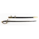 A private collection of guns & edged weapons - a copy of a French 1845 Pattern officer's sword, with