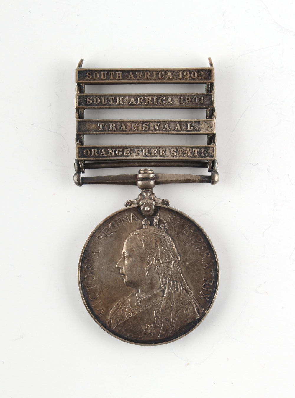 Property of a deceased estate - a Queen's South Africa Medal with four clasps (Orange Free State,