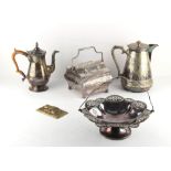 Property of a deceased estate - a group of four silver plated items, 19th century & early 20th