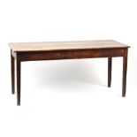 Property of a deceased estate - a 19th century oak rectangular topped table with cleated ends &