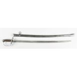 A private collection of guns & edged weapons - a Spanish cavalry sword, the 33.5-inch (85cms.) blade