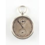 The Henry & Tricia Byrom Collection - an usual silver cased open faced regulator pocket watch, the