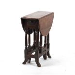 Property of a deceased estate - a small oak oval topped gate-leg table, late 17th century, with