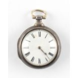 The Henry & Tricia Byrom Collection - an early Victorian silver pair cased pocket watch, the fusee