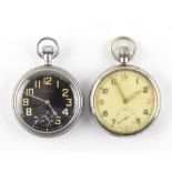 The Henry & Tricia Byrom Collection - a Waltham nickel cased military pocket watch, with Premier
