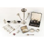 Property of a deceased estate - a quantity of assorted silver items including an epergne (one branch