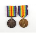 Property of a deceased estate - a pair of Great War military medals awarded to 242551 Private R.H.