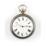 The Henry & Tricia Byrom Collection - a Victorian silver pair cased pocket watch, the fusee movement