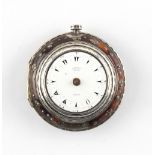 The Henry & Tricia Byrom Collection - a Victorian silver & tortoiseshell triple cased pocket watch