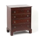 Property of a lady - a small mahogany chest of four long graduated drawers, 19th century &