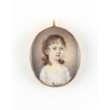 A scarce early 19th century double sided portrait miniature mourning pendant, painted to one side