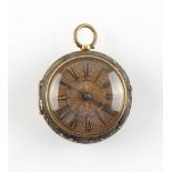 The Henry & Tricia Byrom Collection - a George III gilt pique cased pocket watch, case & movement