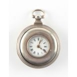 The Henry & Tricia Byrom Collection - a William IV silver pair cased half hunter pocket watch, the