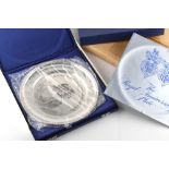 Property of a deceased estate - a 1972 Royal Wedding Anniversary commemorative silver plate, by John