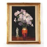 Property of a lady - early 20th century English school - STILL LIFE OF PINK FLOWERS IN A VASE -