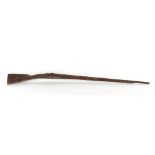 Property of a gentleman - a 19th century Indian or Afghan musket, 54.35ins. (138cms.) long (a/f).
