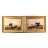 Property of a gentleman - W. Richards Senior (late 19th century) - CATTLE IN LANDSCAPE - a pair,