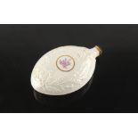 Property of a gentleman - an unusual Irish Belleek porcelain spirit flask, late 19th century, of