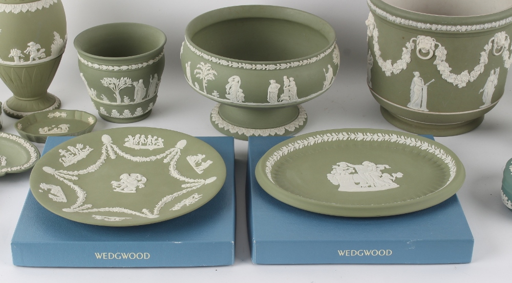 Property of a lady - a large quantity of Wedgwood green jasperware items including a Victorian - Image 2 of 5