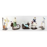 Property of a gentleman - a group of five Albany Fine China Art Deco style figures of ladies, the