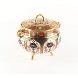 Property of a lady - a Royal Crown Derby Old Imari pattern 1128 cauldron biscuit jar & cover with