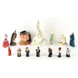 Property of a gentleman - a collection of thirteen Royal Doulton figures including The Pied Piper (