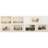 Property of a lady - a group of seven unframed etchings comprising two by Joseph Gray (1890-1962)