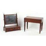 Property of a gentleman - an early 19th century George IV mahogany swing-frame toilet mirror with