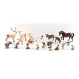 Property of a deceased estate - a collection of twenty-two Beswick animal figures including a deer