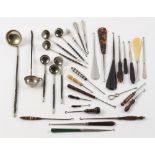 The Henry & Tricia Byrom Collection - a collection of buttonhooks including silver handled examples,