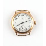 Property of a lady - an early Omega 9ct gold cased wristwatch, 15 jewel movement, hallmarked for