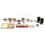 Property of a deceased estate - a quantity of assorted silver & silver mounted items including a tea